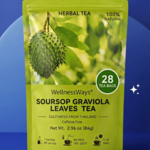 WellnessWays® Soursop Graviola Leaves Tea – Premium Herbal Tea (84g | 28 Tea Bags)