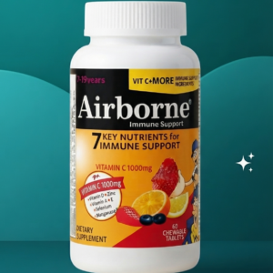 Airborne® Kids Immune Support Chewable Tablets – Vitamin C 1000mg, Berry Flavor (60 Tablets)