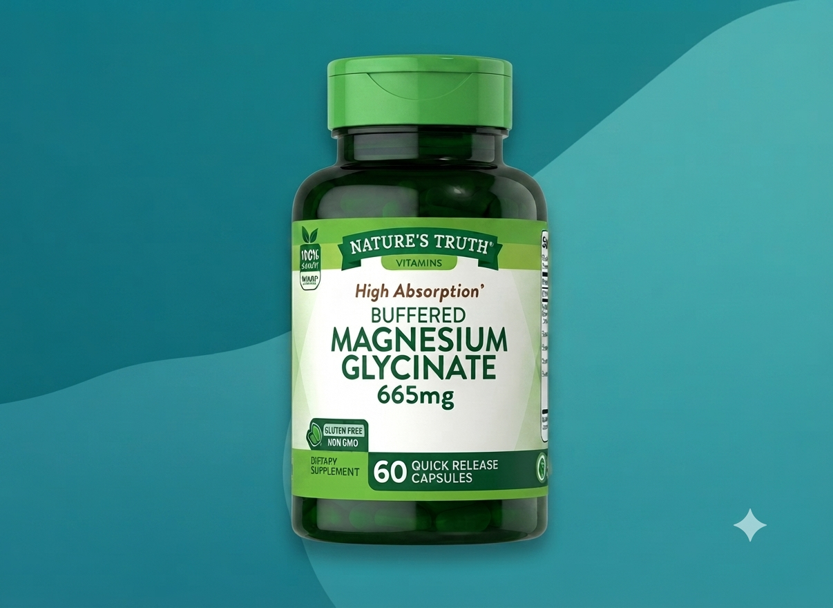 Nature's Truth® High Absorption Buffered Magnesium Glycinate 665mg – 60 Quick Release Capsules